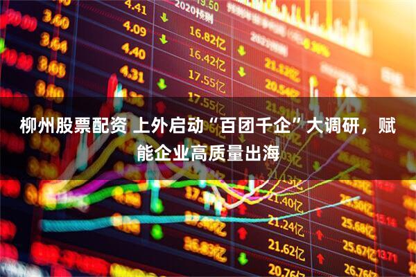 柳州股票配资 上外启动“百团千企”大调研，赋能企业高质量出海